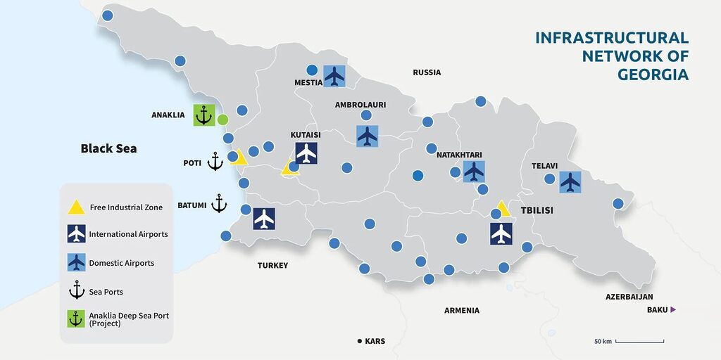 Infrastructure Georgia and localization of industrial zones